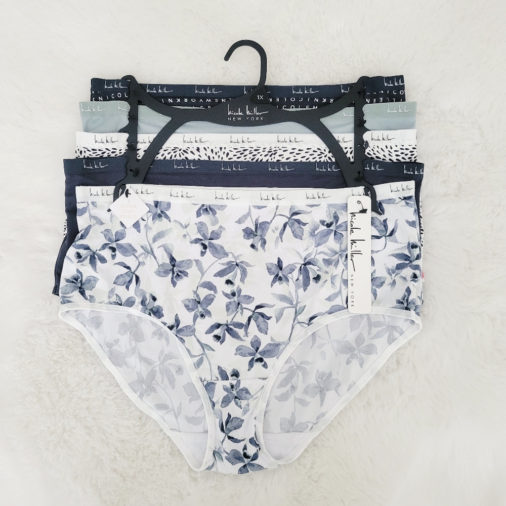 🦋NICOLE MILLER 5-PACK SUPER SOFT BRIEFS SIZE 1X